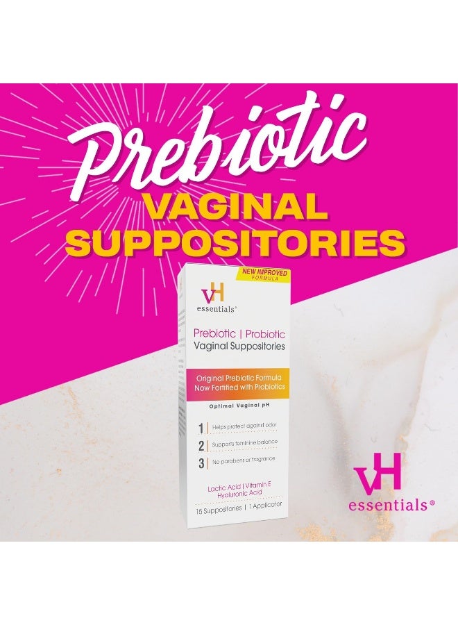 vH essentials Prebiotic Vaginal Suppositories, pH Balanced for Feminine Odor, Hygiene, and Health - Image 2